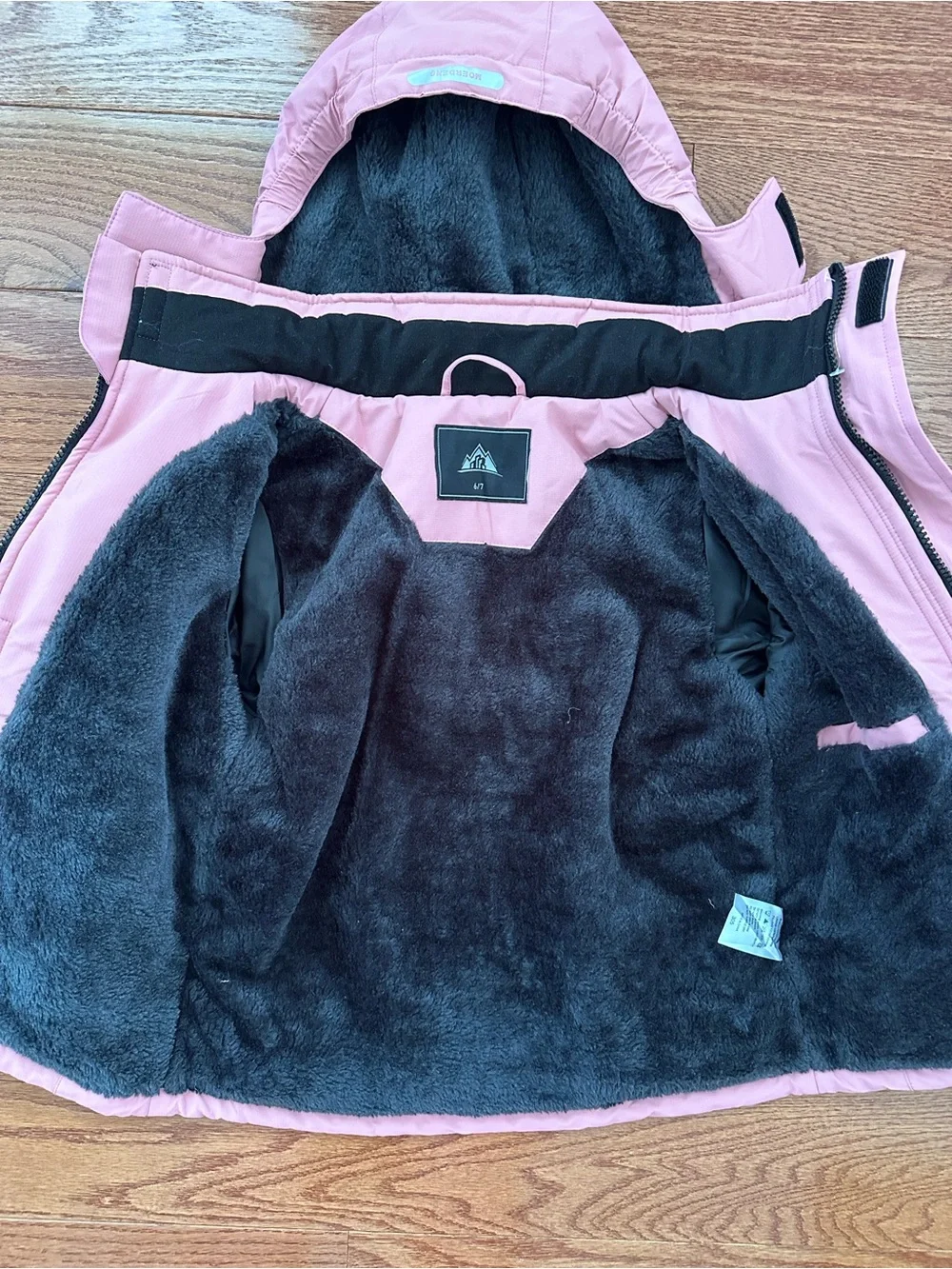 Kids Pink Hooded Winter Jacket - 6-7